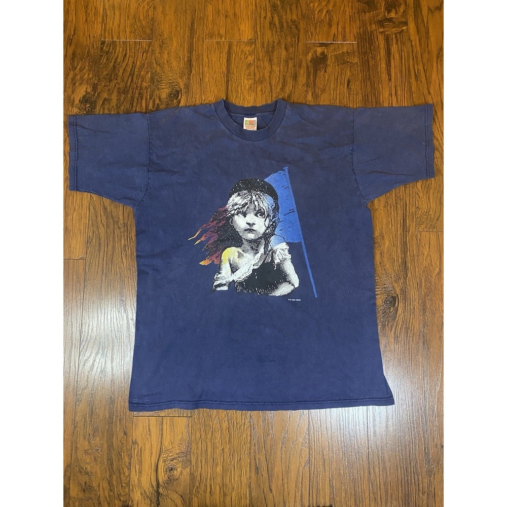 Vintage Les Miserables‎ 1986 Musical T-Shirt Navy Blue XL Fruit of the Loom